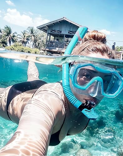 Miniatura 10 de Snorkeling Gear for Adults, Kwambiri Dry-Top Snorkel Mask, 180Panoramic Wide View Snorkel Mask Adult Snorkel Set for Snorkeling Scuba Diving