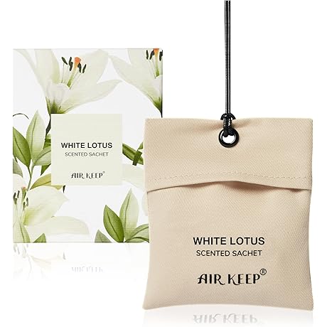 Scented Sachet White Lotus Scented Sachet for Drawer and Closet, Car Air...