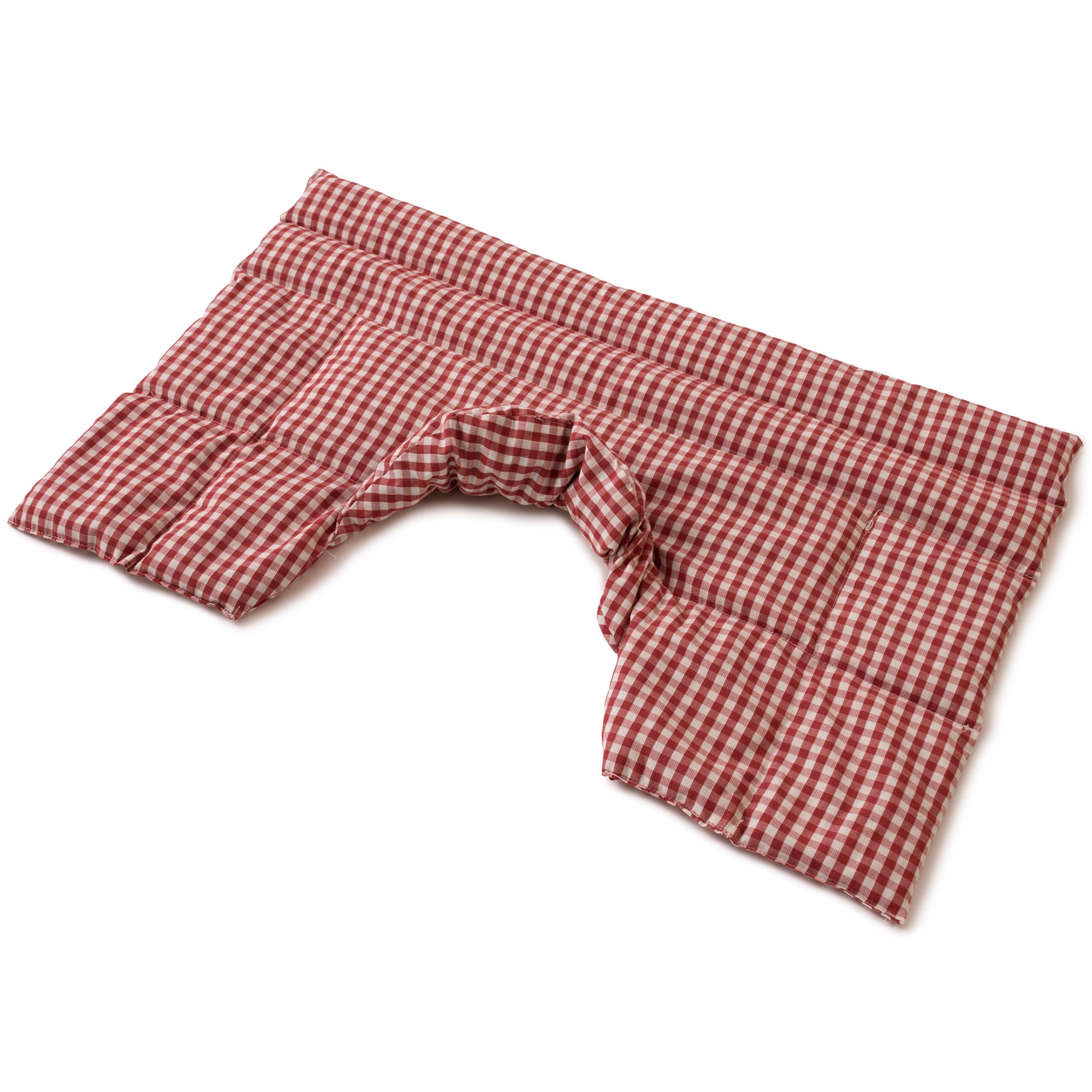 Cuscino termico cervicale XL per collo, spalle e schiena - Cuscino termico con semi di ribes - rosso e bianco a quadri - Cotone bio/organico