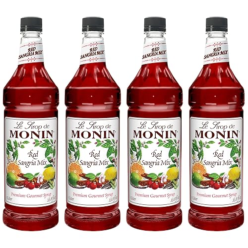 Monin Red Sangria Mix, 48-Ounce Packages (Pack of 4)