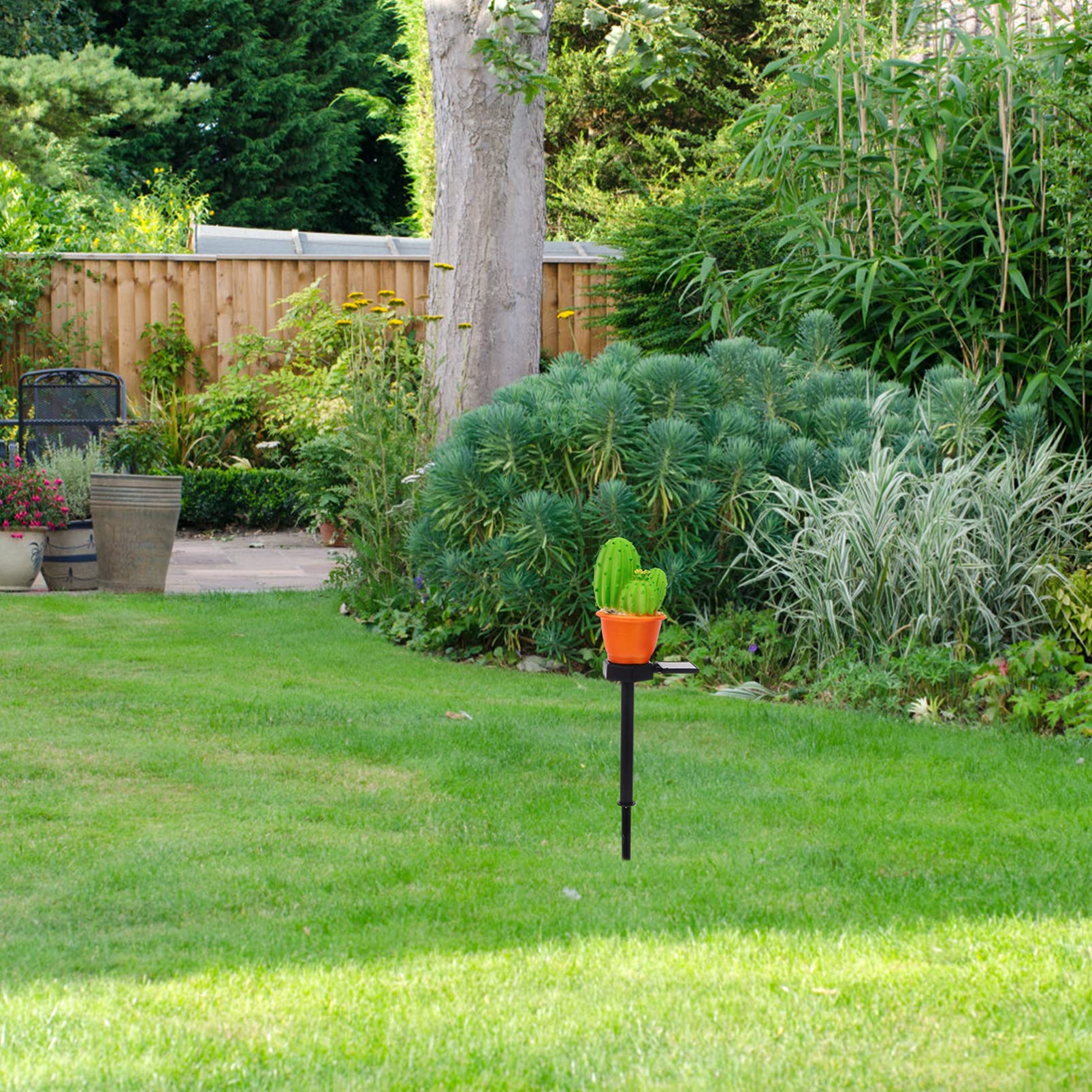 BESPORTBLE 2 Pcs Solar Lanterns Outdoor Decorative Cactus Ground Lamp for Yard Solar Landscape Lights Garden