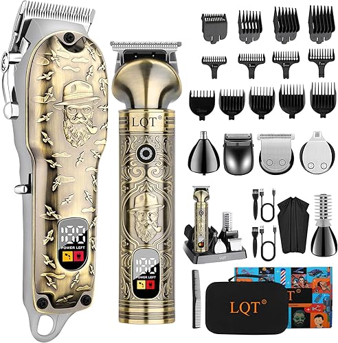 Cortadora de pelo profesional para hombres Kit de recortadora de pelo eléctrica inalámbrica y afeitadora de barba con cuchillas de acero