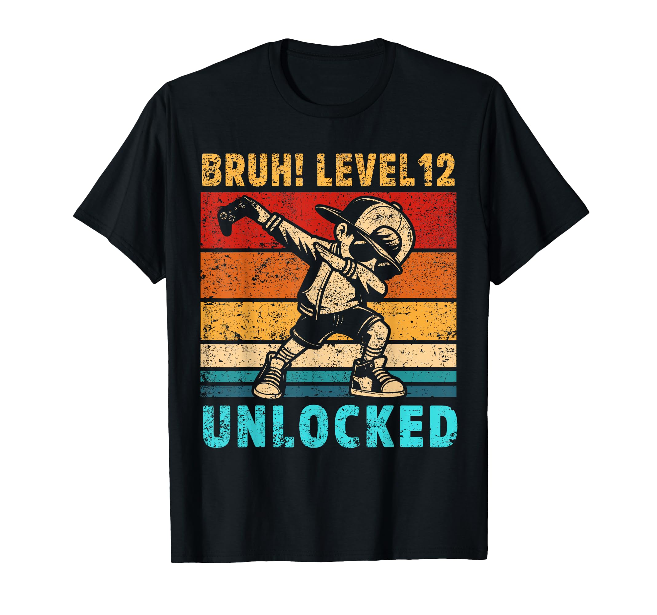 12 Year Old Birthday Dabbing Boy Bruh 12th Level Unlocked T-Shirt