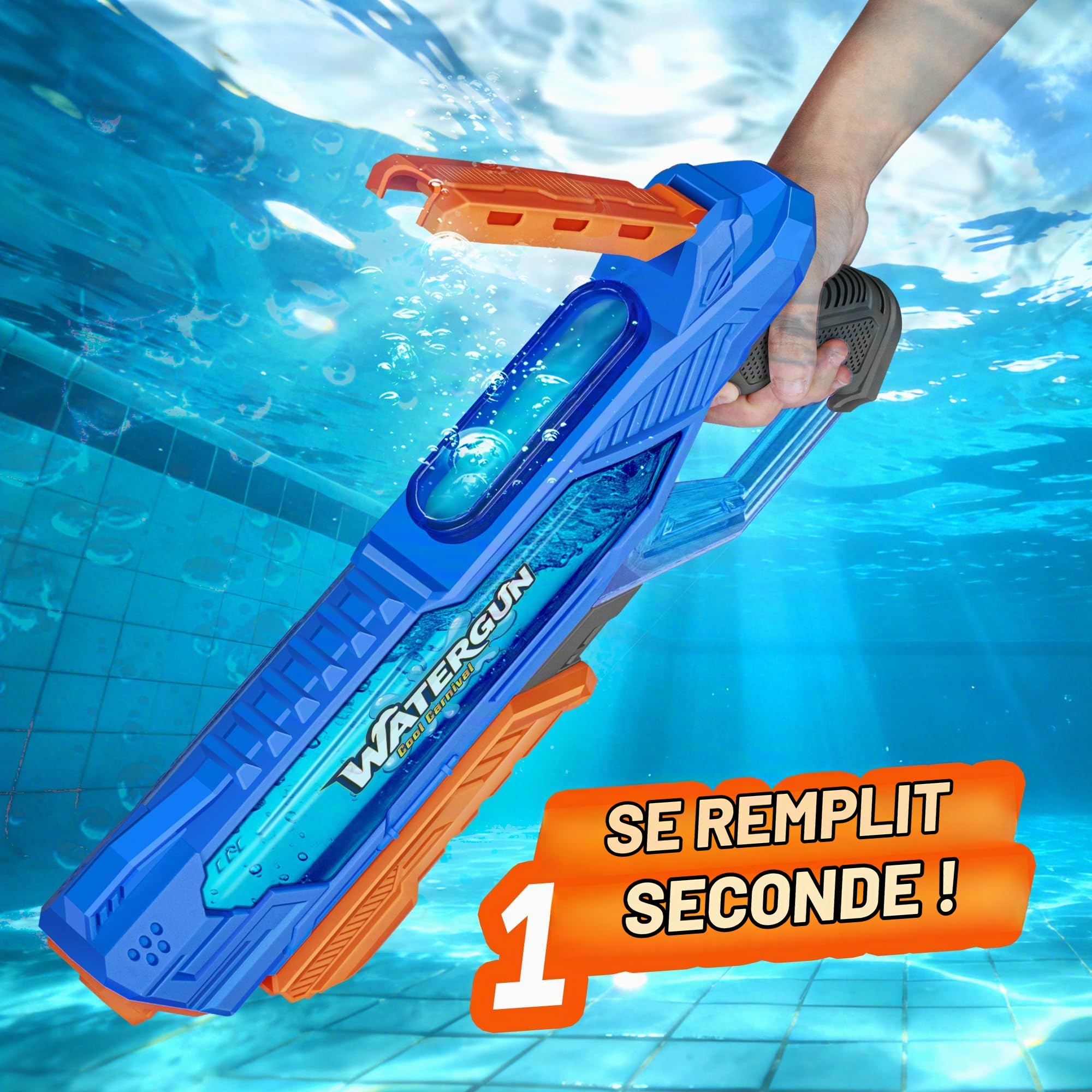 Quanquer 3 Pistolets À Eau De 1000 ML avec Grande Portée pour Enfants Et Adultes, Pistolet À Eau À Remplissage Rapide Jusqu’à 32 Pieds, Cadeau D’été Idéal pour Piscine, Plage Et Batailles D’Eau
