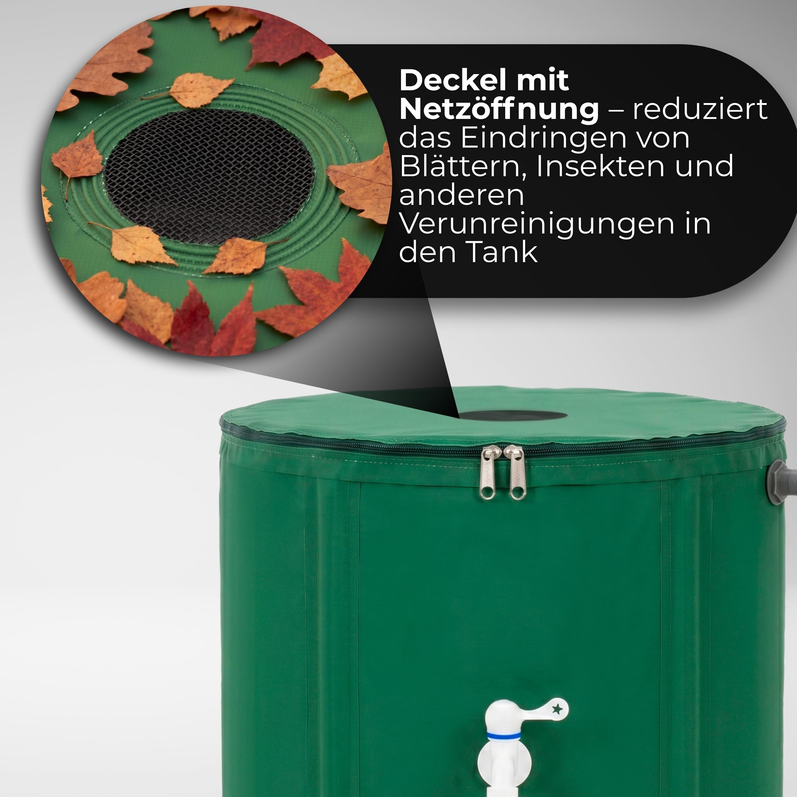 Springos 500L Regenwassertank Garten Wasserspeicher PVC 1000D Faltbare Regentonne mit 8 Stützstreben Doppelhahn Überlaufschutz Verstärkter Rand Regenfass Wassersammler Bewässerung Springos