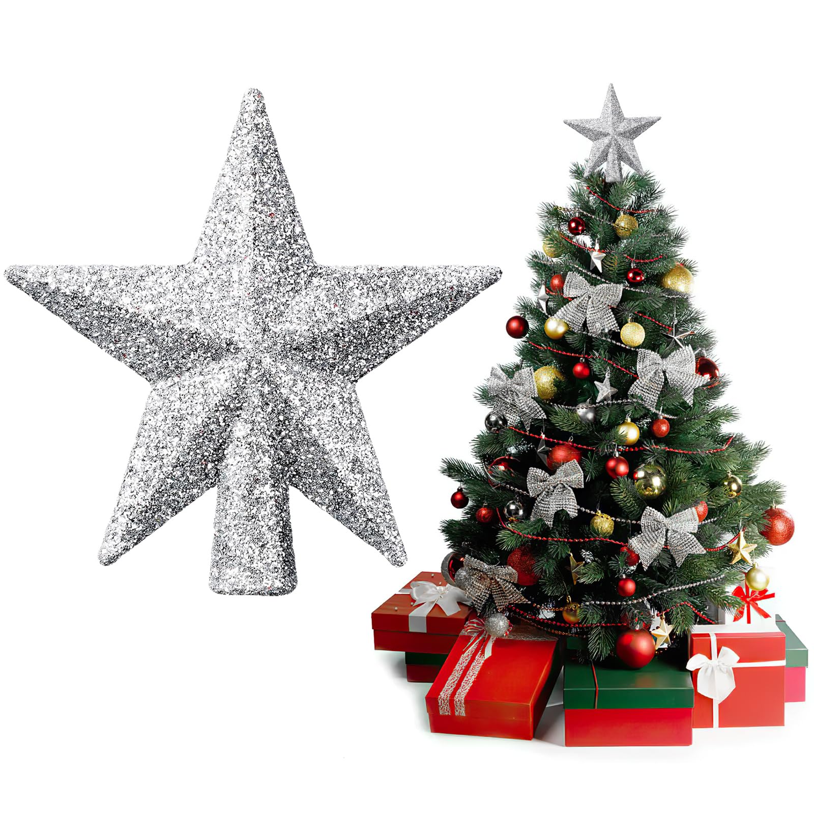 Étoile Scintillante Pour Sapin De Noël - 6 Cm - Déco Pailletée - Parfaite Pour Petits Sapins