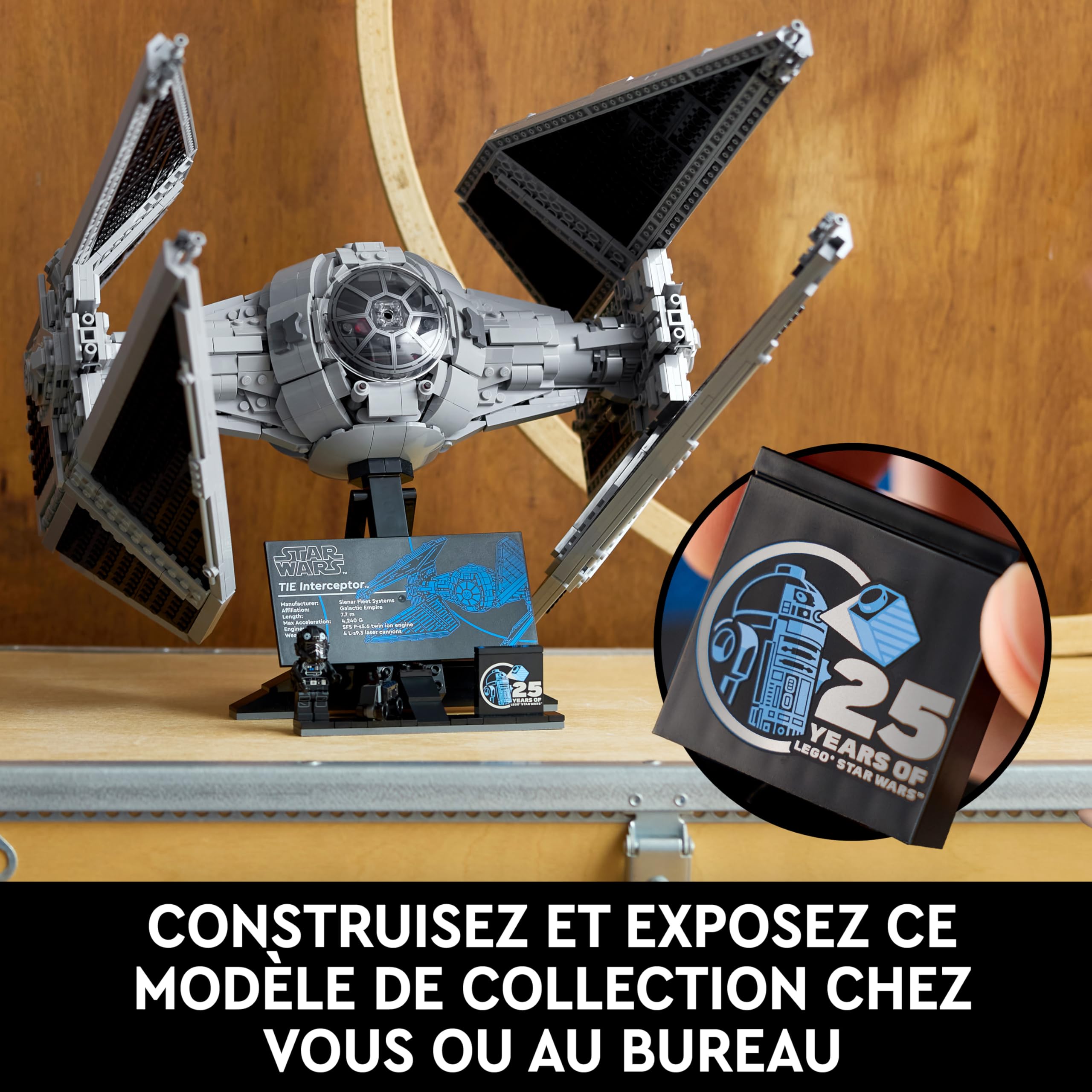 LEGO Star Wars L’Intercepteur TIE - Set de Construction pour Adultes de la Collection Ultimate Collector Series S - Réplique de Chasseur en Briques à Construire, à Collectionner et à Exposer - 75382