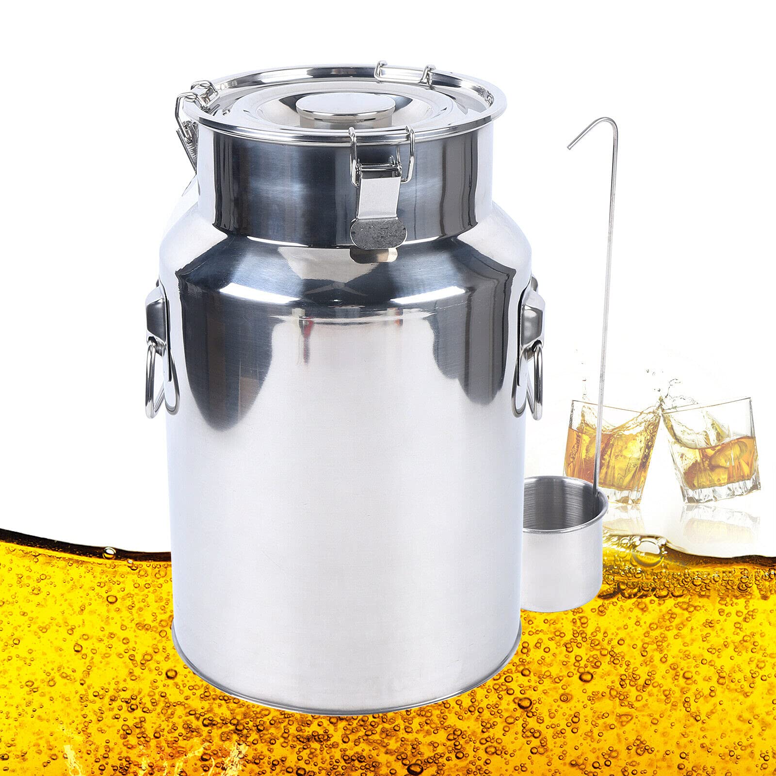 Fermenteur en acier inoxydable - 18 l - Portable - Pour le stockage du lait, de l'eau, du riz.