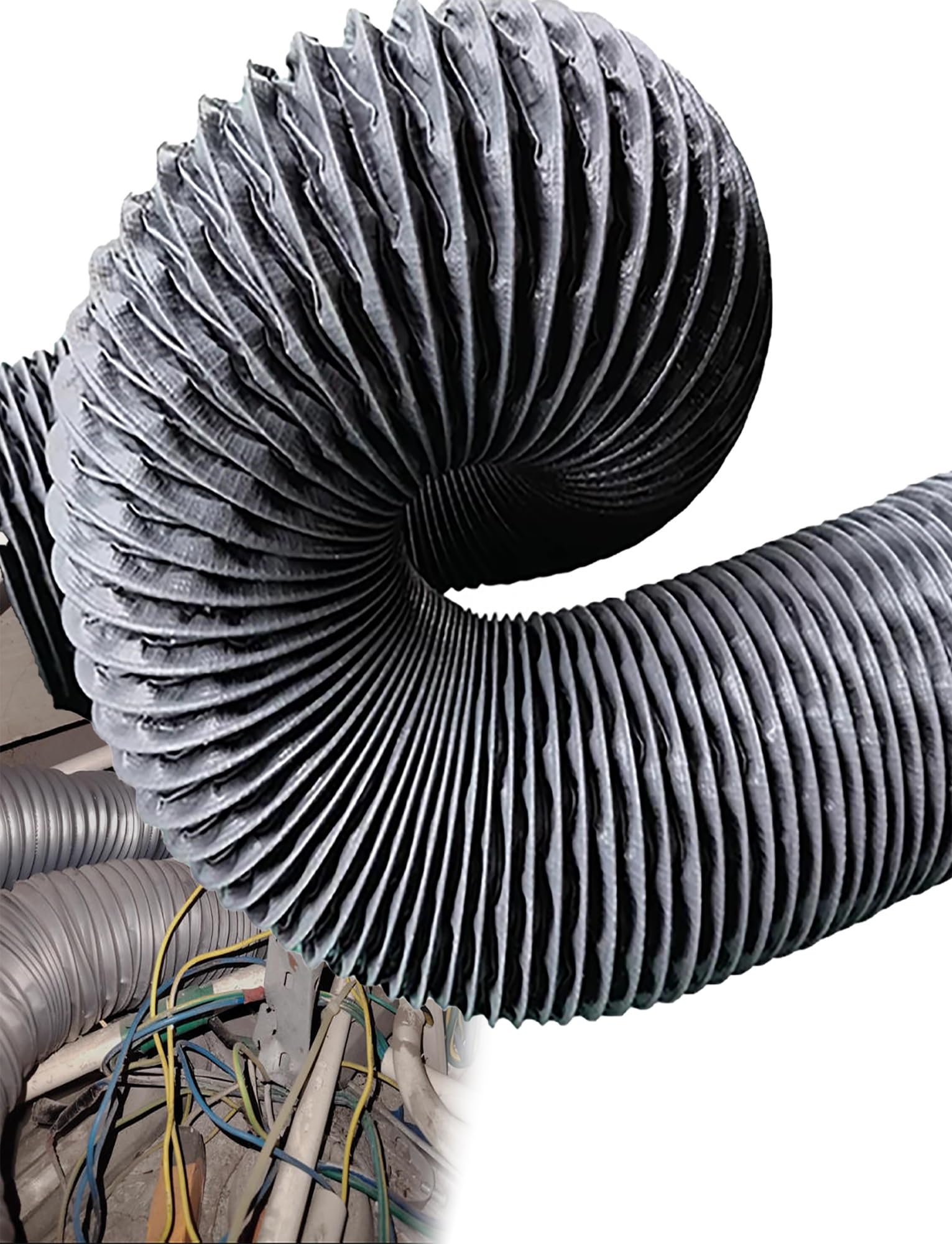 Tubo flessibile di ventilazione in alluminio, condotto d'aria isolato per ventola di scarico, sfiato asciugatrice, programma di raffreddamento del riscaldamento, solido ed espandibile