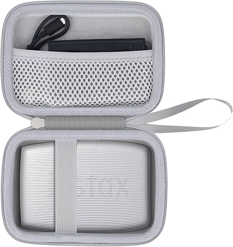 co2CREA Estuche rígido de repuesto para impresora Fujifilm Instax Mini Link 3 2 1 (funda blanca ceniza + interior blanco)