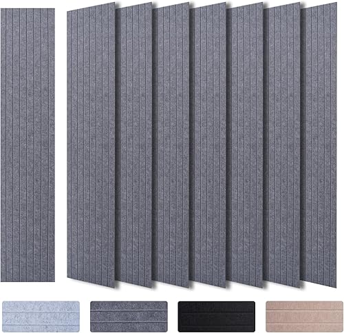 Paneles acústicos gruesos de fibra de vidrio insonorizados, paneles decorativos mejorados para amortiguar el sonido (totalmente autoadhesivos),