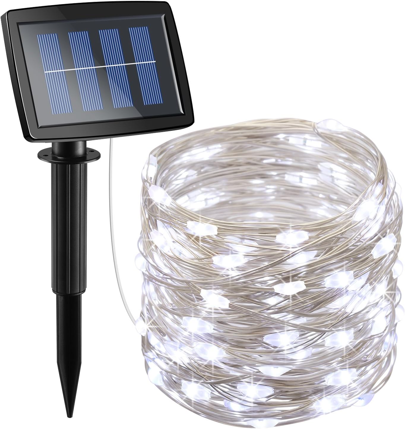 Amazon.co.jp AMIR ソーラー電源ストリングライト 150 LED ホワイト US SL9W solar string