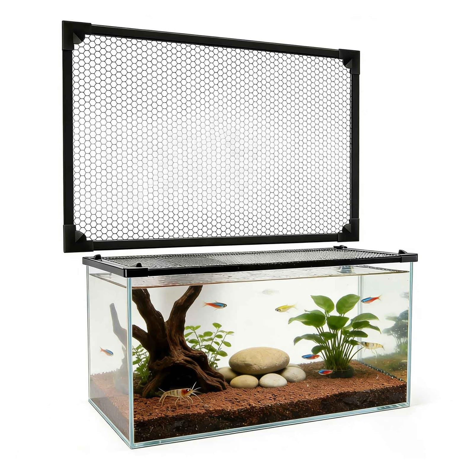Aquarium-Deckel, magnetische Aquarium-Abdeckung, auf Jede Größe zuschneidbar, um herausspringende Fische zu schützen(60x40CM/23.62x15.75in)