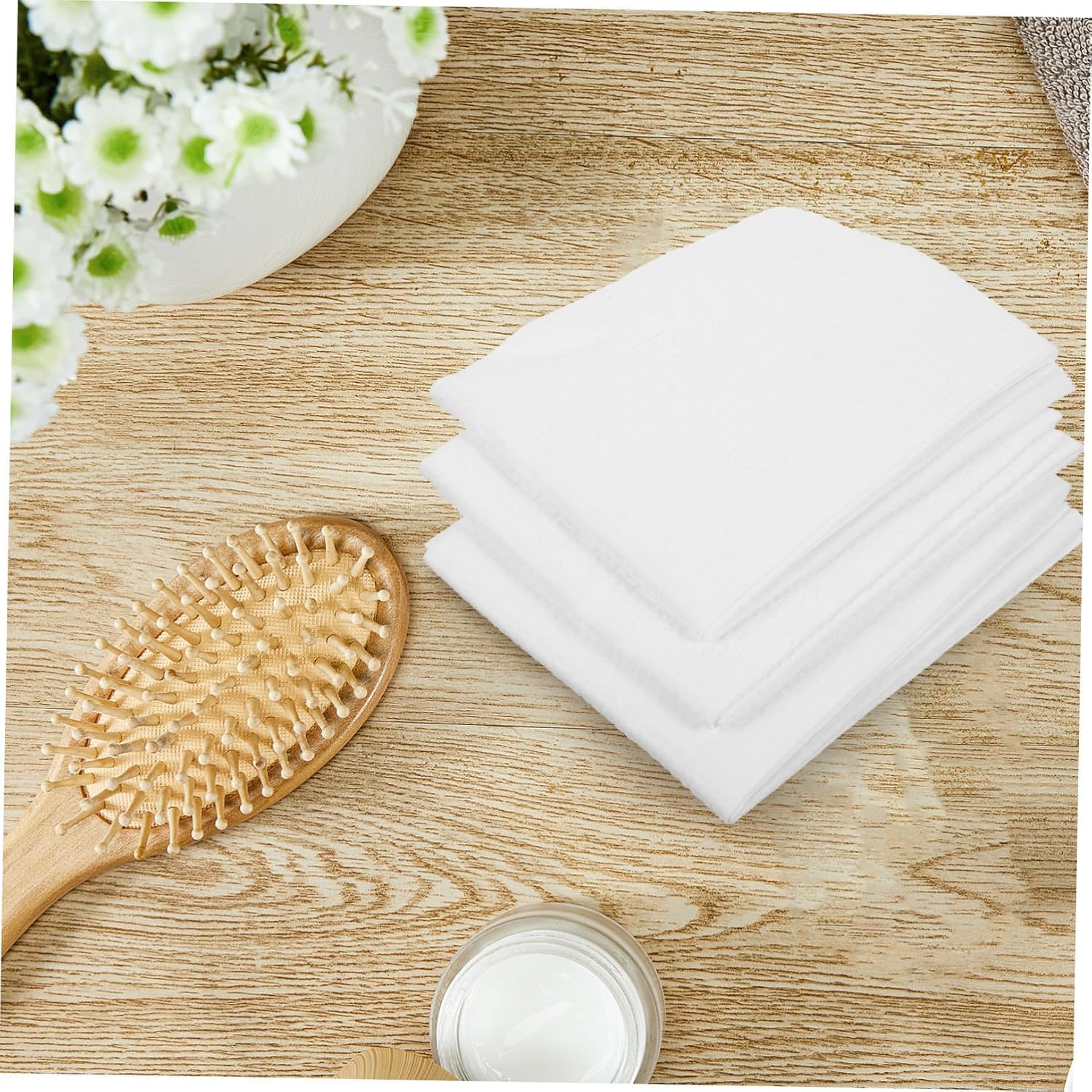 5 Ensembles de 10 Serviettes de Bain jetables Classiques jetables et Serviettes absorbantes pour l'hôtel et Le Bureau Utilisation idéale pour Un Nettoyage Rapide et Une commodité de Voyage