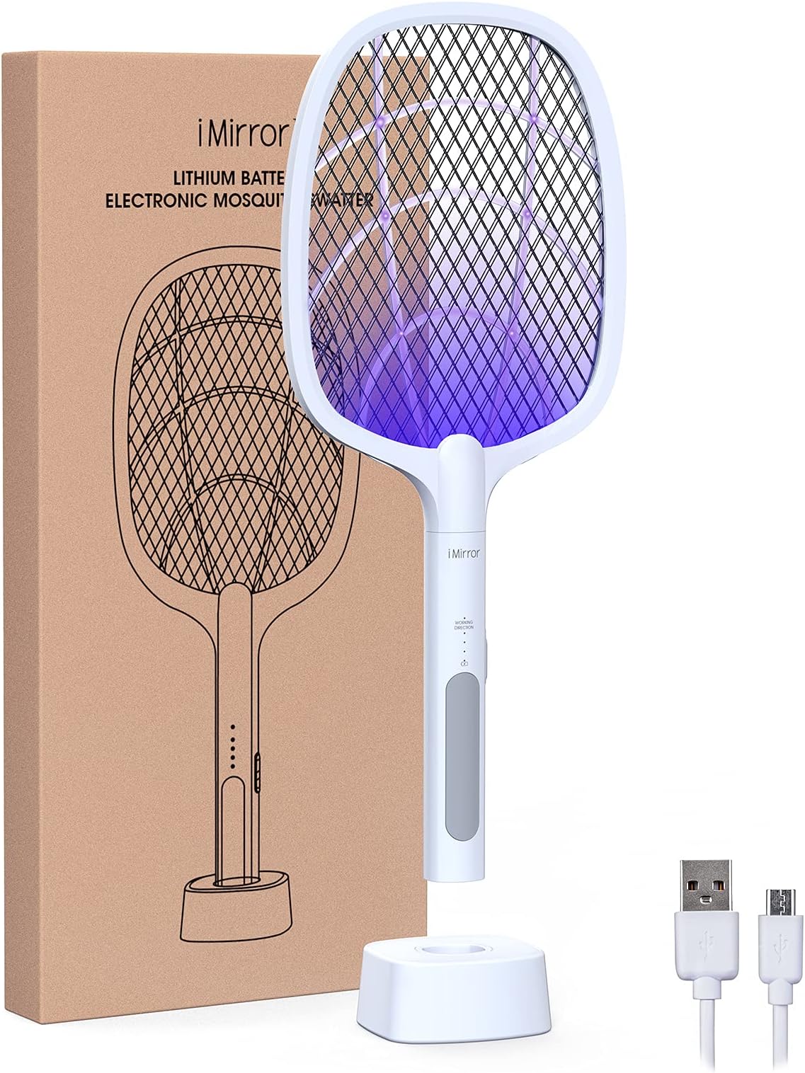 2-in-1 Rechargeable Electric Fly Mosquito Swatter for Indoor and Outdoor