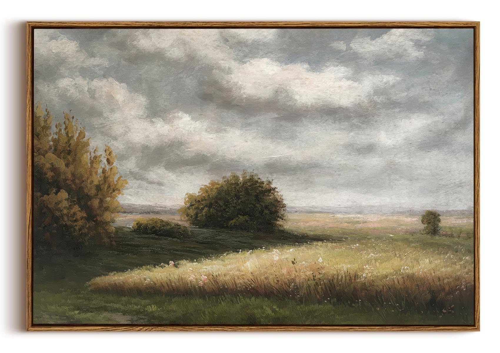 OIQArtOIQ Framed Canvas Wall Art,Vintage Decor,Landscape Nature Country Wildflower Paintings Farmhouse Pictures Modern Artwork Rustic Fall Flower Prints Cottagecore Office Living Room Bedroom Bathroom — view 69