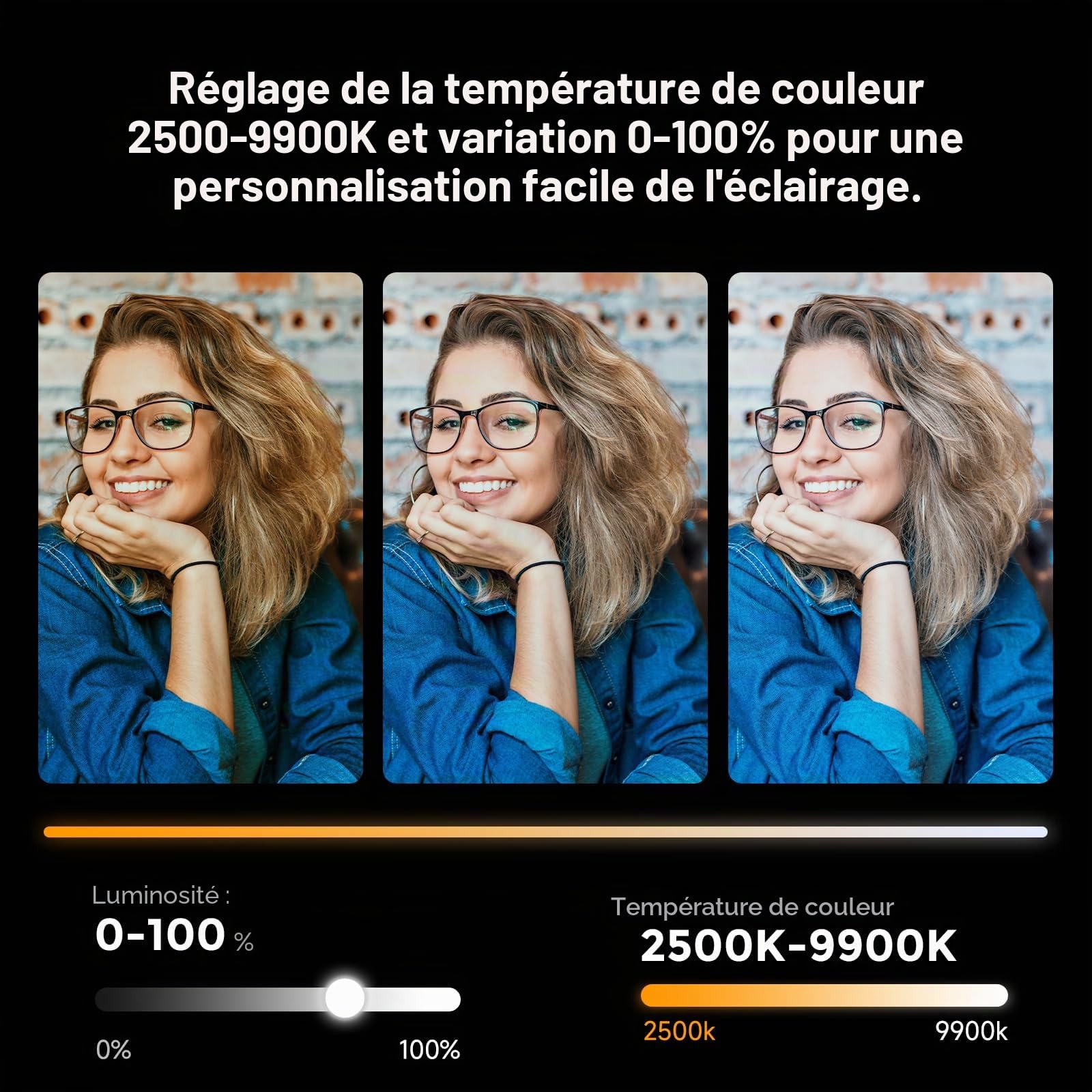 PHOTOOLEX RGB Bâton Lumineux Vidéo LED, Magnétique Portable pour Photo
