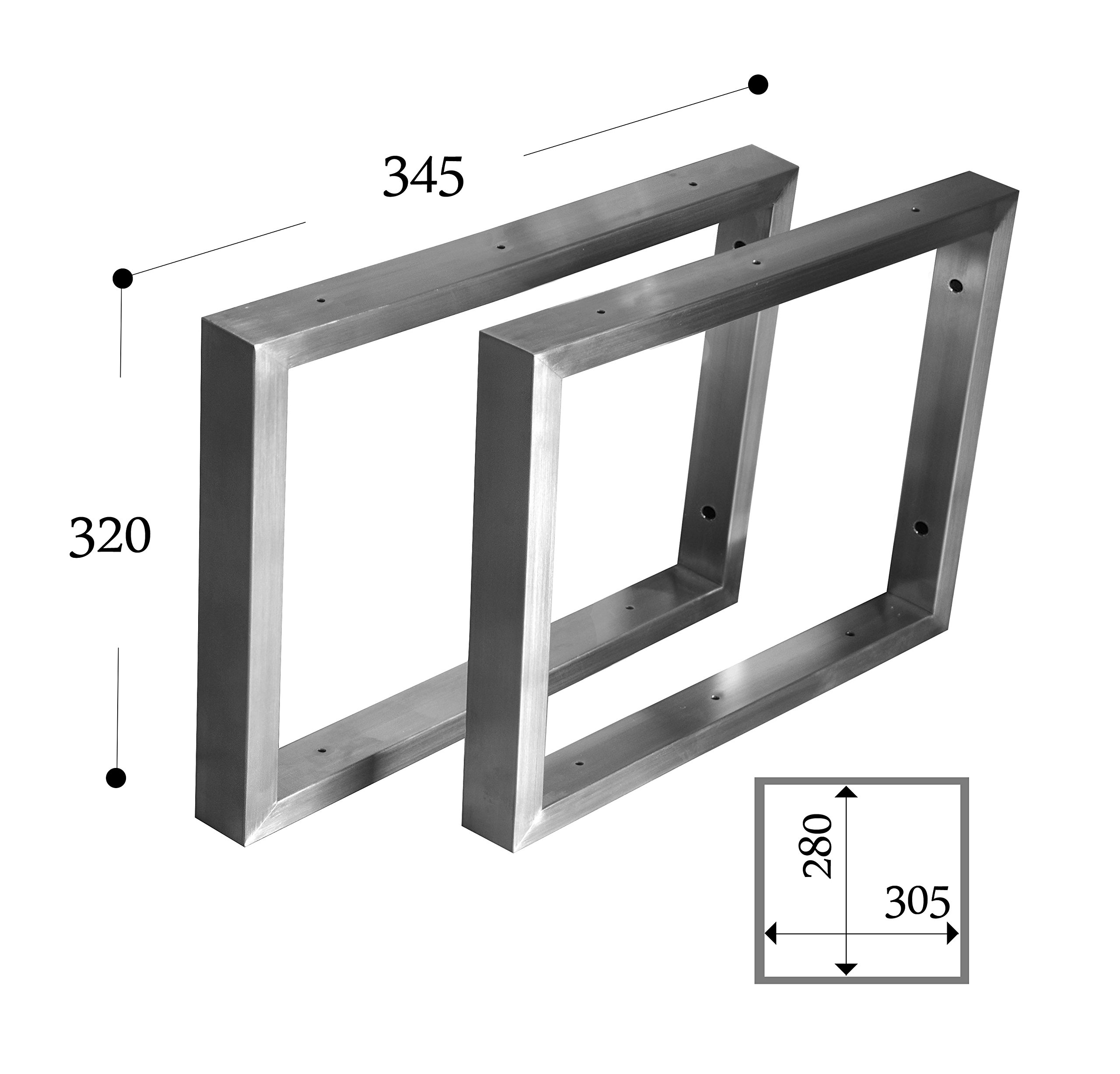 CHYRKA Soporte de pared de acero inoxidable 201, 40 x 20 cm, soporte para estantes (320 x 345 mm, 1 par)