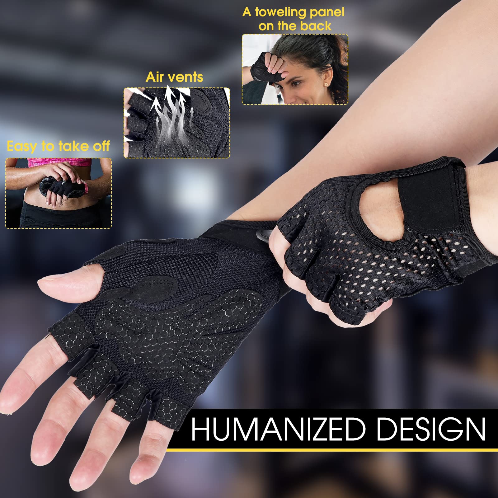 Sunnex Guanti Da Palestra Senza Dita Per Uomo E Donna, Con Palmo Imbottito E Chiusura In Velcro, Traspiranti, Rosa, Taglia XL