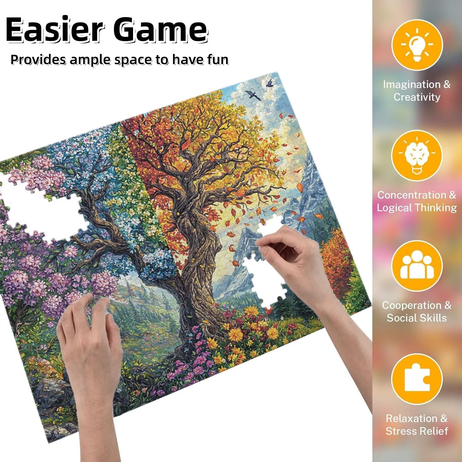 Jigsaw Puzzle, 2000 Pezzi Puzzle Classici, Albero Delle Quattro Stagioni Puzzle Rilassamento Intelligence, Mpossibile Difficile Puzzle Impegnativo per Adulti Puzzle Gioco Familiare, Regalo fr0-714