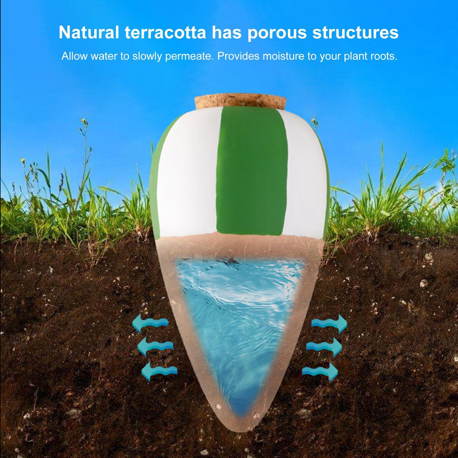 Punte di Irrigazione Automatica Dispositivi di Irrigazione da 4 Pezzi | Globi in Terracotta per Innaffiare Piante Adatti a Verde Orchidea Casa Ufficio Balcone Terrazza Patio
