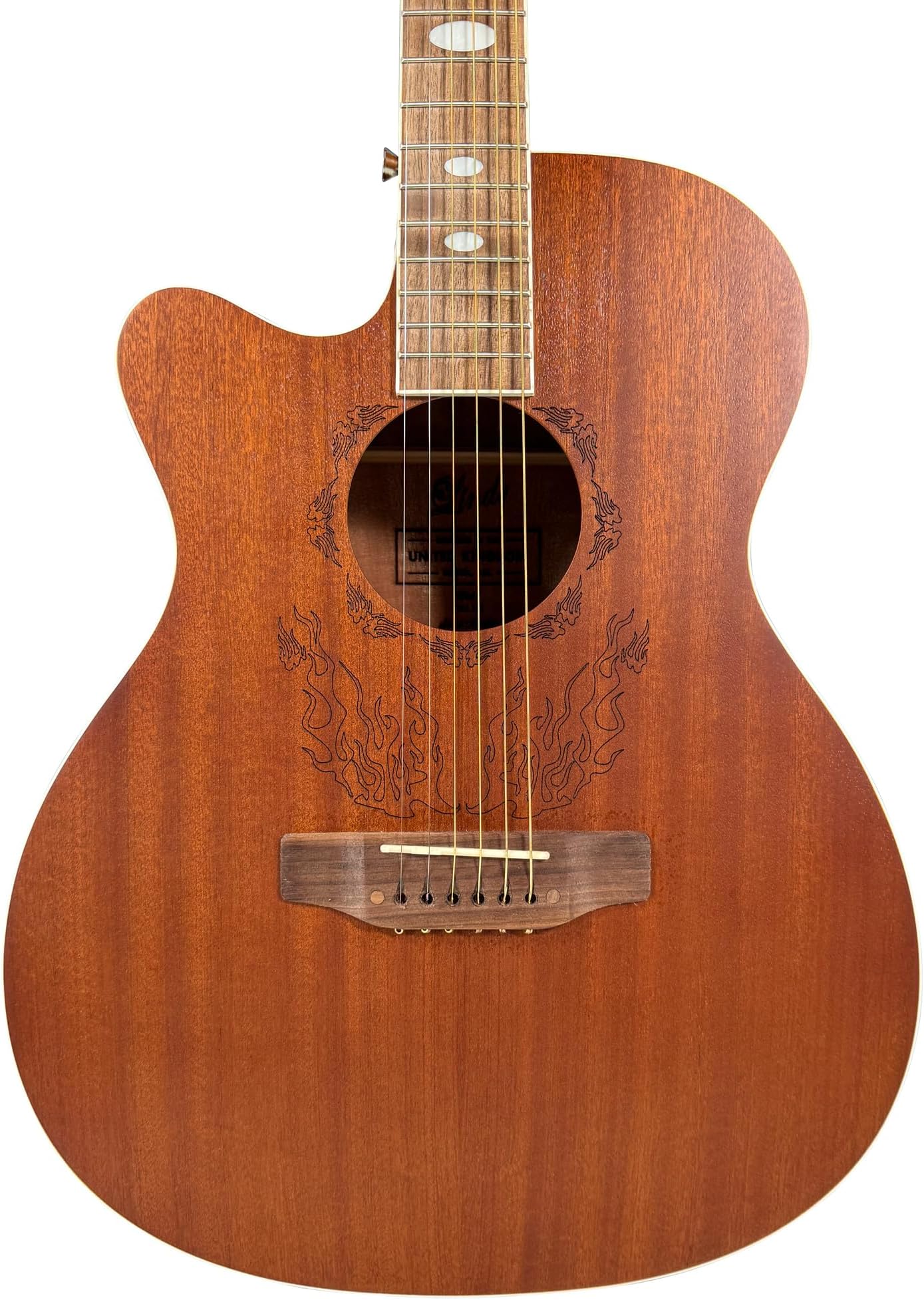 Lindo Left Handed Feeling Electro Acoustic Guitar with Preamp Tuner EQ - Sapele | Includes Padded Gig Bag