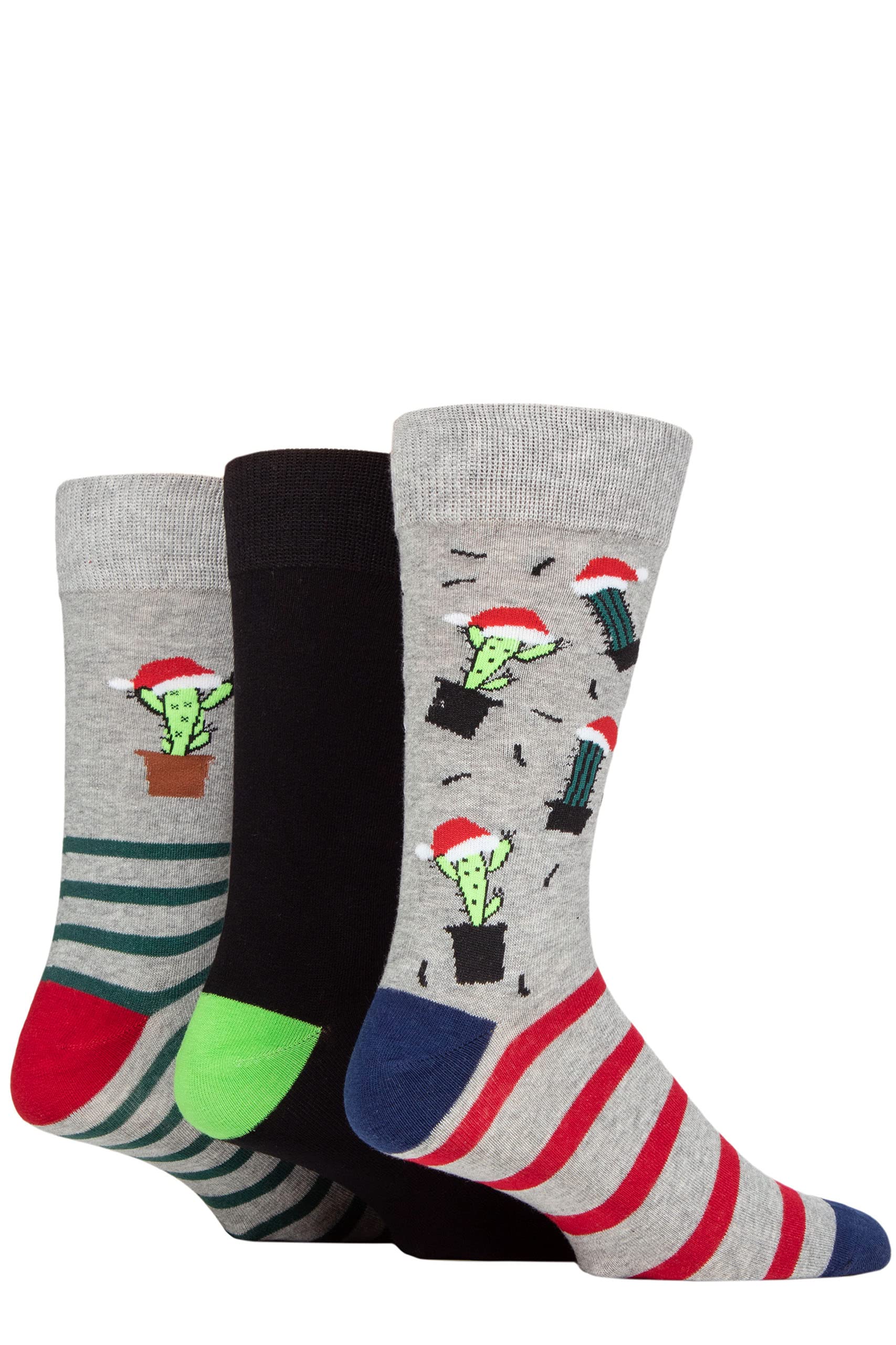 Sockshop Men's Cacti Wildfeet Winter Wonderland Christmas Cube Boxed Socks Pack Of 3 7-11