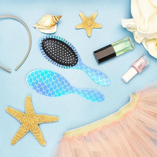 Miniatura 6 de Cepillo de pelo para niños y niñas, cepillo de cabello seco y húmedo para cabello rizado y grueso, cepillo desenredante de unicornio rosa para