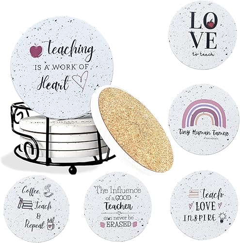 Miniatura 9 de Regalos para enfermeras para mujeres y hombres – Posavasos de cerámica absorbente con soporte incluido (enfermera divertido), regalo