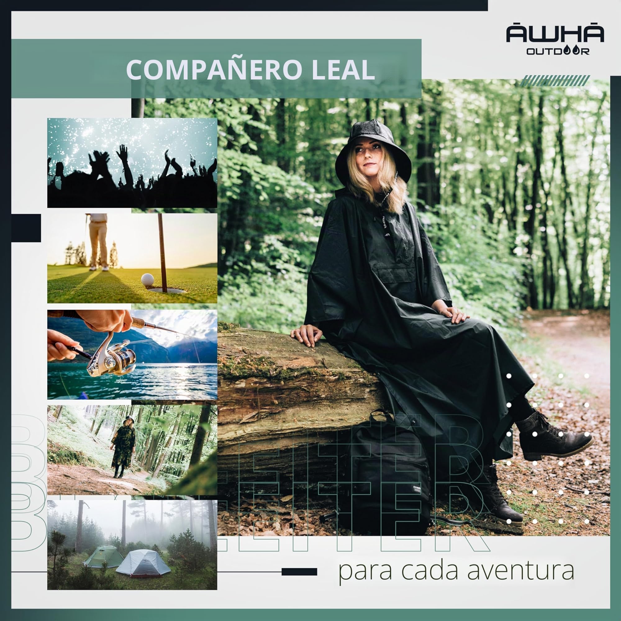 AWHA Souwester, sombrero de lluvia, gorra impermeable con ala ancha y orejeras