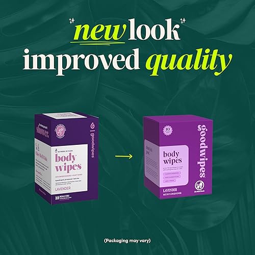 Miniatura 4 de Goodwipes Toallitas corporales, realmente grandes para todas partes, fabricadas con aloe, a base de plantas e hipoalergénicas, eliminan el sudor y