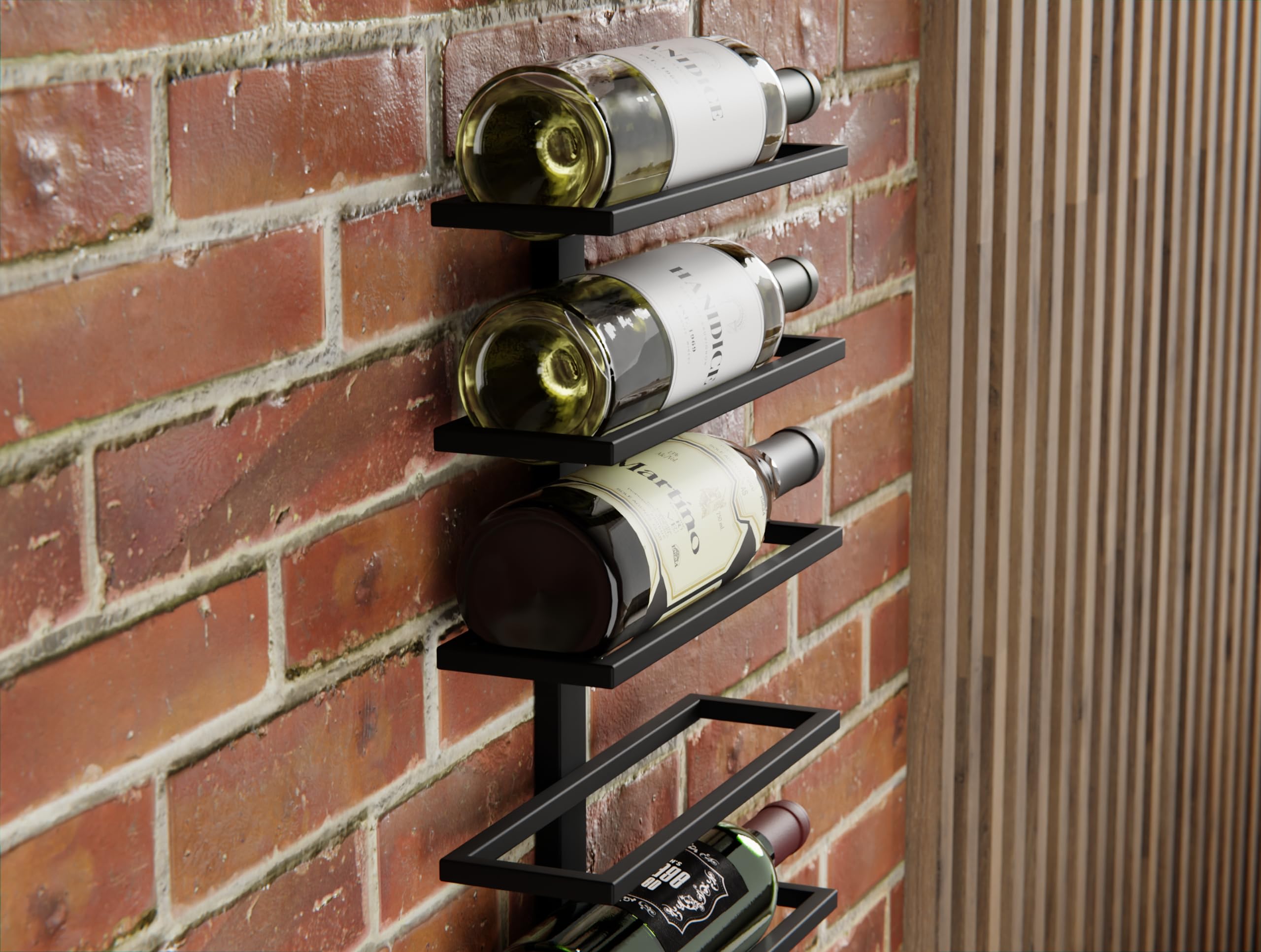 Casier à Vin Métal Lenmar LOFT 30 Bouteilles - Noir, Rangement Élégant Pour Cave, Maison, Bar