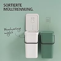 Vista 3 de Brabantia Sort & Go Cubo de Reciclaje 3.2 Galones (Verde Jade) Cubo de Basura de Plástico Eficiente en Espacio con Asa, Tapa Removible y Que