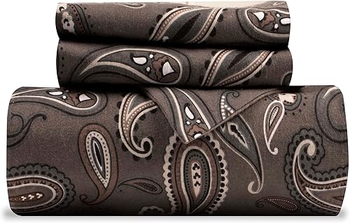 Miniatura 2 de SUPERIOR Funda de edredón de franela de algodón con estampado floral de cachemira, juego de funda de edredón ultrasuave, decoración de lujo ligera,