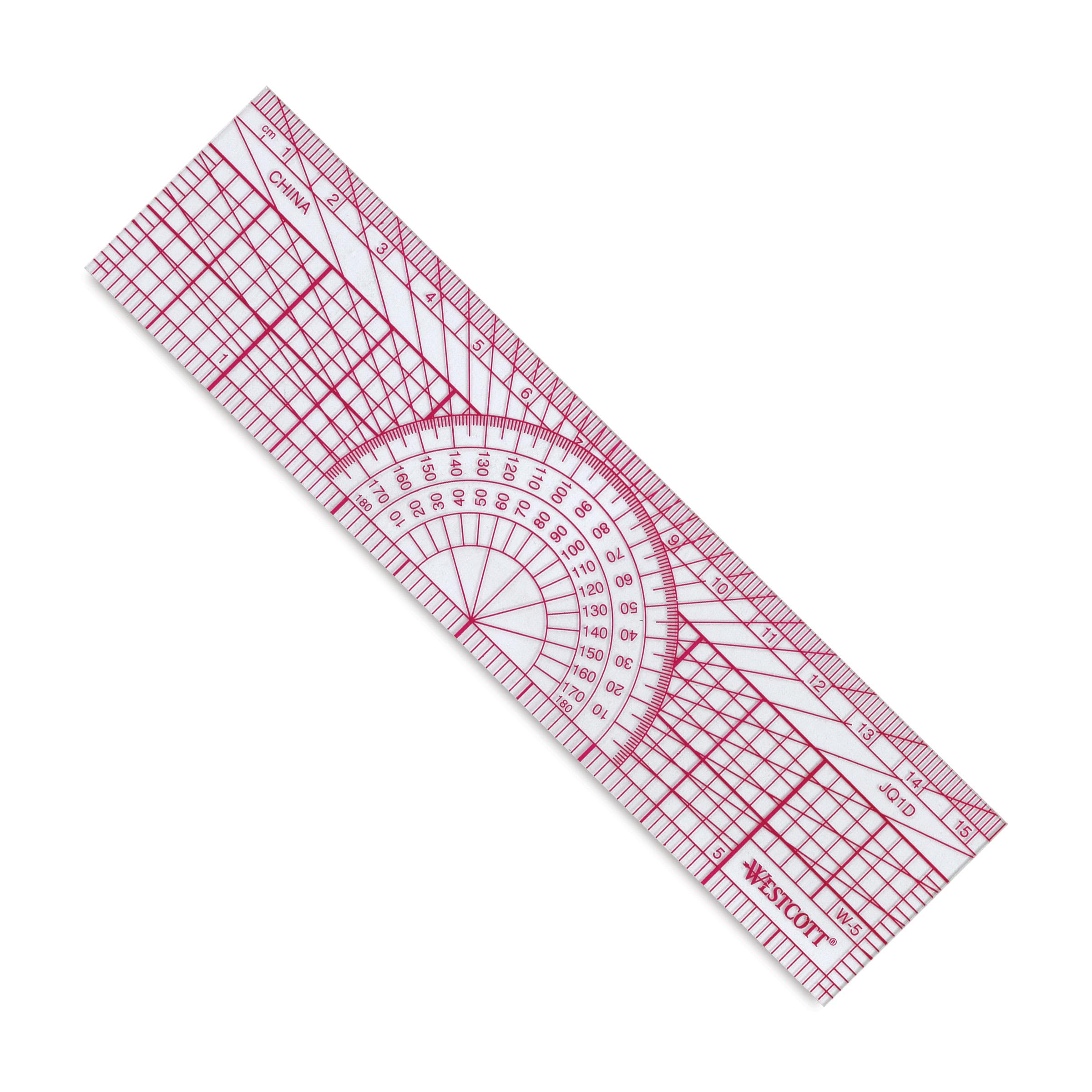 Westcott Protractor Ruler, 6", 15cm, Transparent (W-5)