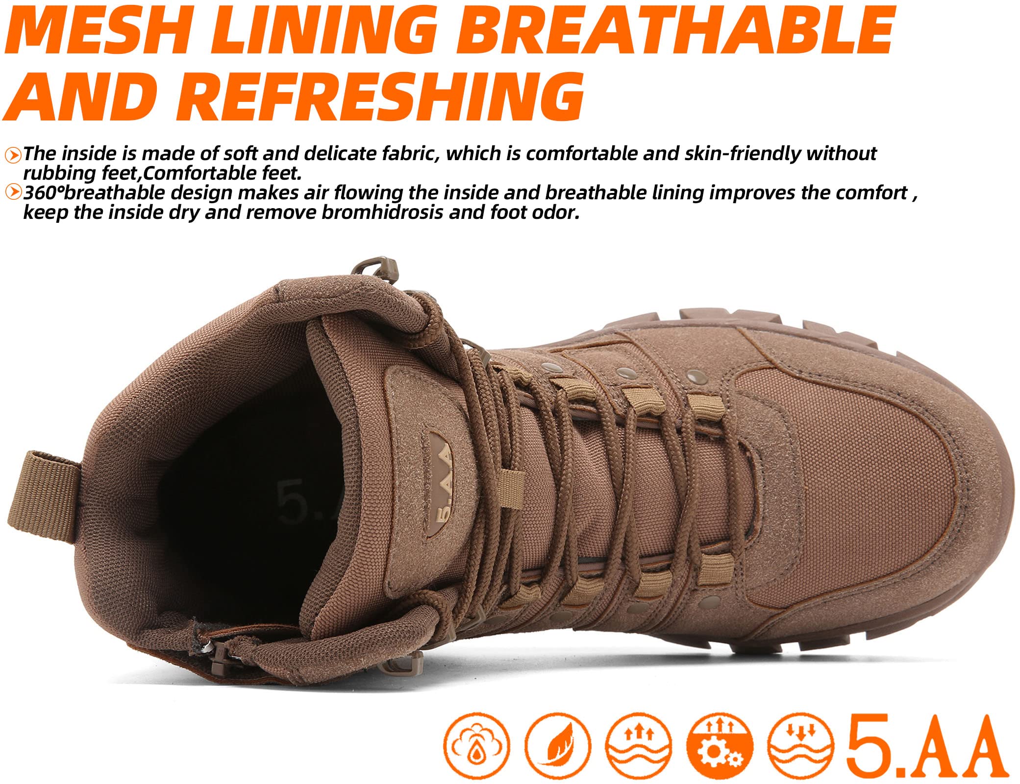 B2122 Herren militärische Taktische Kampfstiefel Verschleißfeste wasserdichte Wüsten Schuhe Außenbereich Einsatzstiefel Rutschfeste Camping Trekking Wander Stiefel