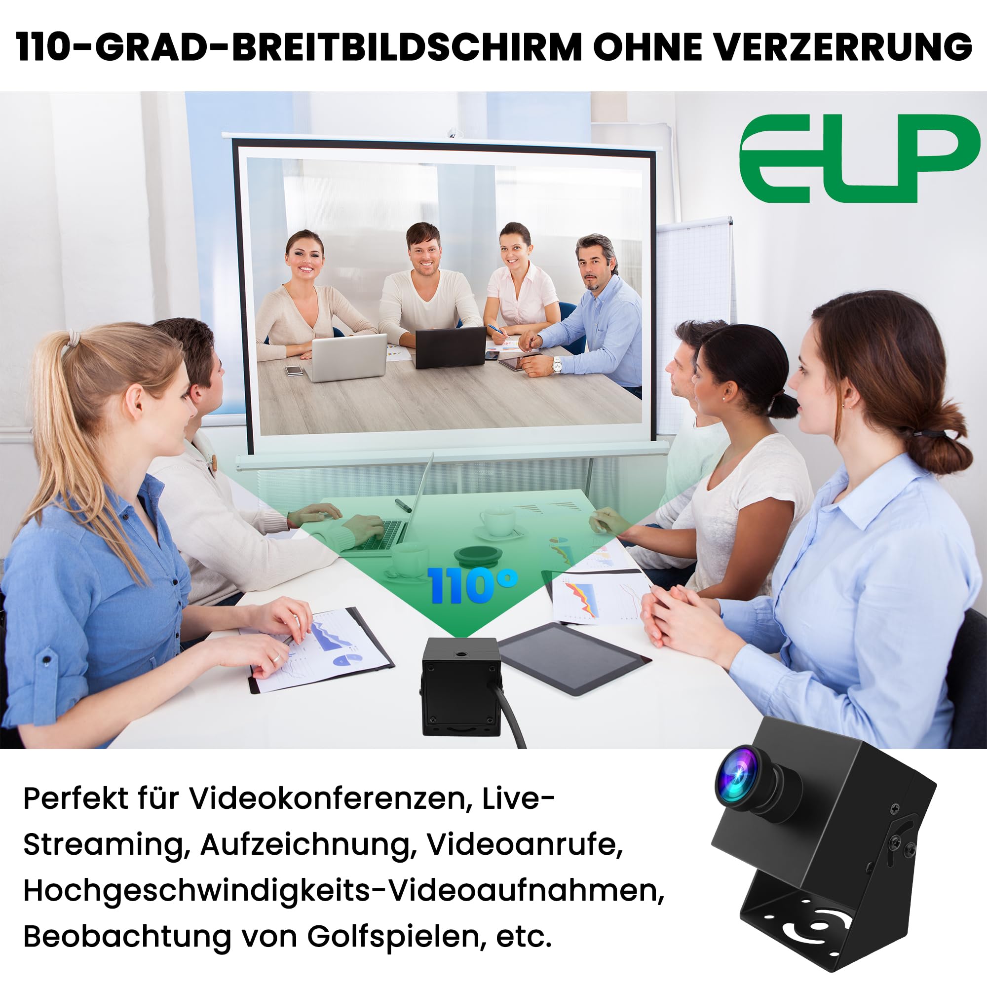 ELP 1080P 120fps Modulo fotocamera USB fish-eye per computer, fotocamera PC da 12 MP, webcam grandangolare per computer desktop, telecamera di sicurezza USB incorporata industriale, mini telecamera