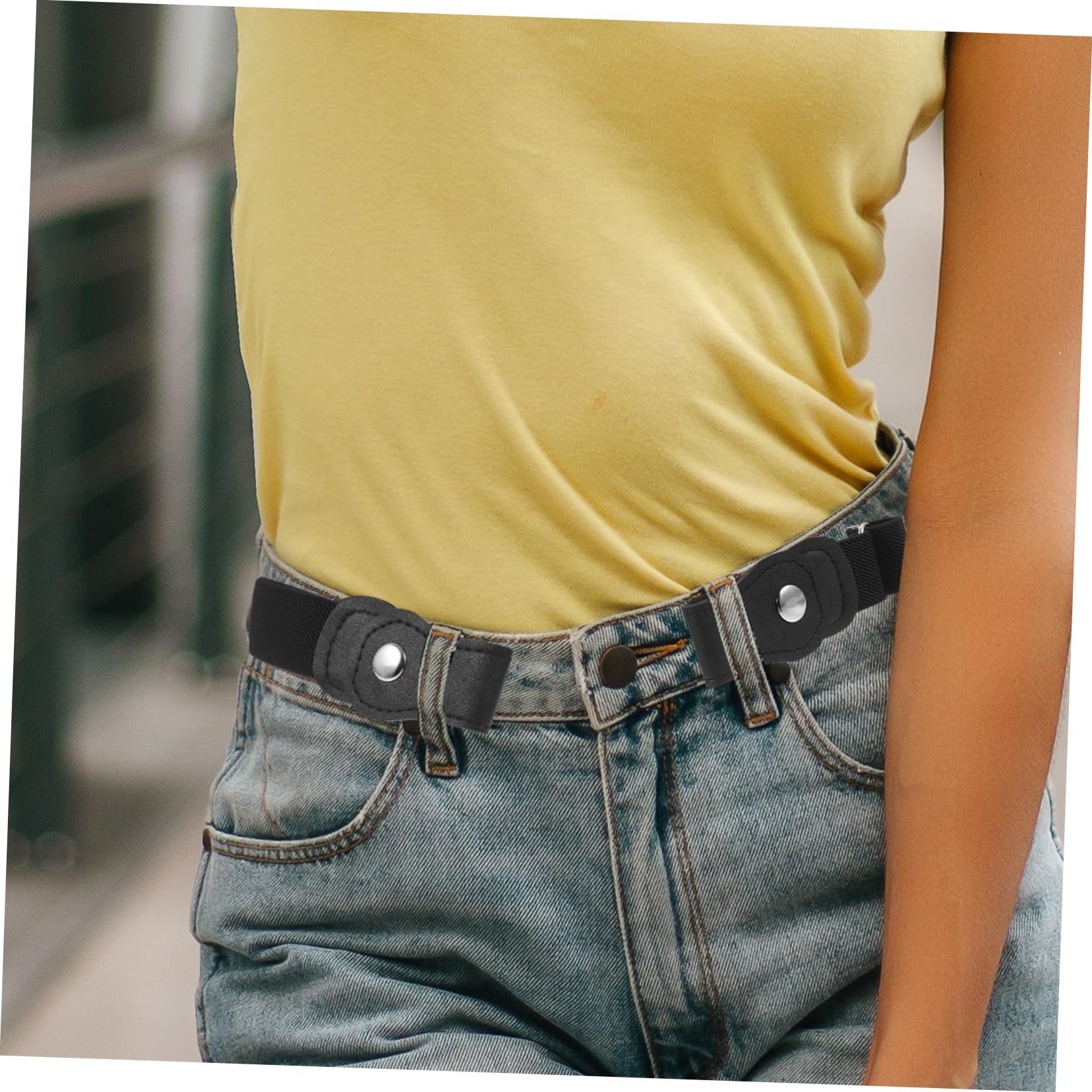 PartyKindom Adjustable Waist Belt Running Belt No Buckle Elastic for Boys and Girls Boys Girls Black