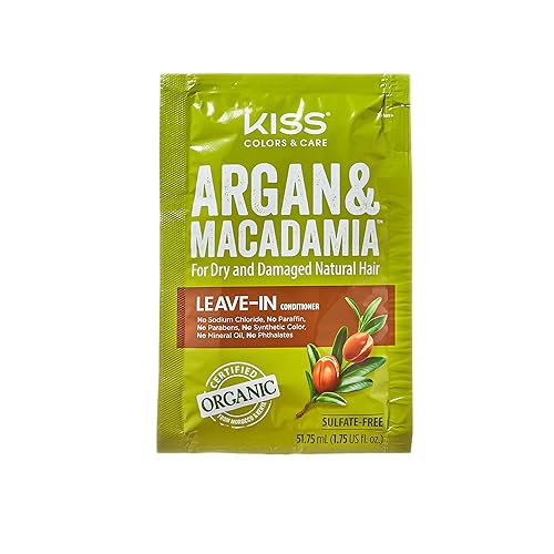Miniatura 5 de KISS Color & Care Argán y Macadamia para cabello natural seco y dañado, paquete de 3 unidades de acondicionador sin enjuague