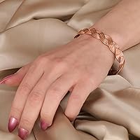 Vista 34 de Handmade Elegant Copper Bracelet for Women - Pure Copper Bracelet for Pain Relief and Stress Relief - Adjustable Entwisted Copper Bracelet to Fit