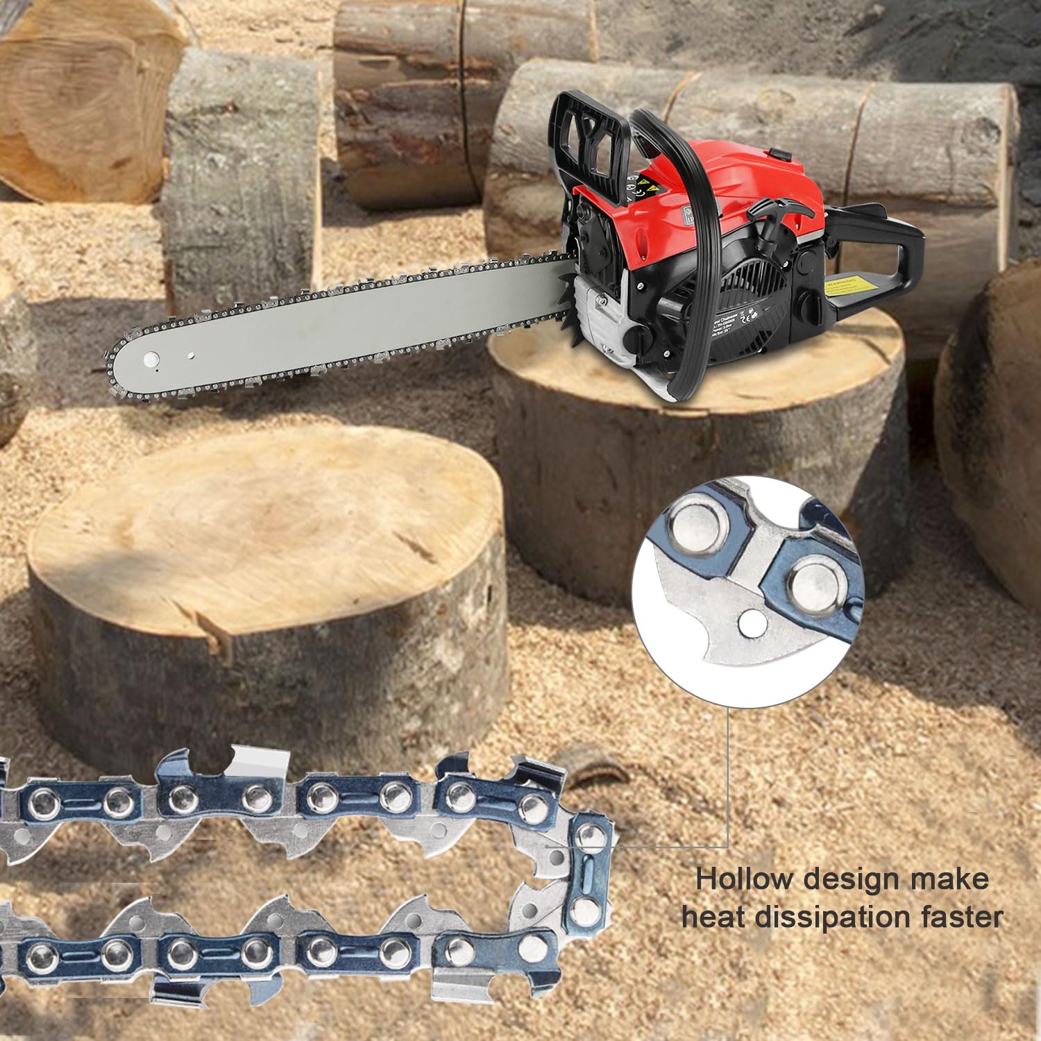 4 Stück Sägekette + Schwert 35cm(14") 3/8"LP 52 Treibglieder 1.1mm Profi Kette Passend für Diverse Motorsäge Kettensäge, Kompatibel mit Oregon, Bosch, Dolmar, Homelite, Echo, Makita usw.