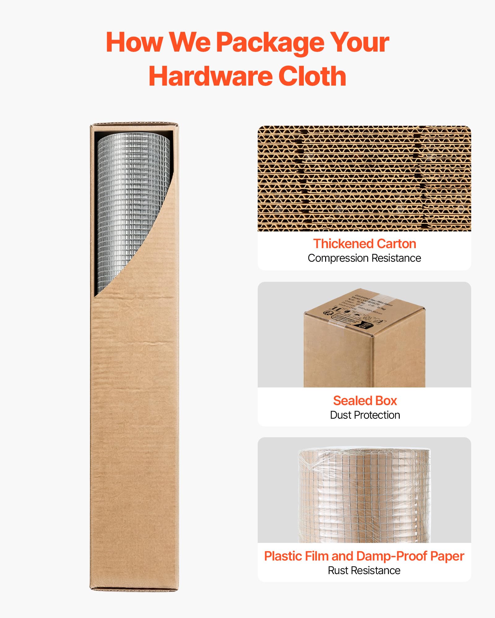 VEVOR Grillage Galvanisé Maille Carrée 12,7 mm, Grillage Soudé en Rouleau 1,5 x 30,5 m Diamètre Fil Métallique Calibre 19 pour Clôture de Jardin, Enclos à Poules, Cages à Lapin, Protection de Plantes
