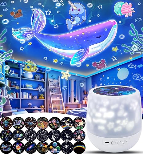 Miniatura 1 de 15 juegos de películas, proyector de estrellas, luces nocturnas para niños, lámpara multifuncional de proyector de estrellas, luz de planetario para
