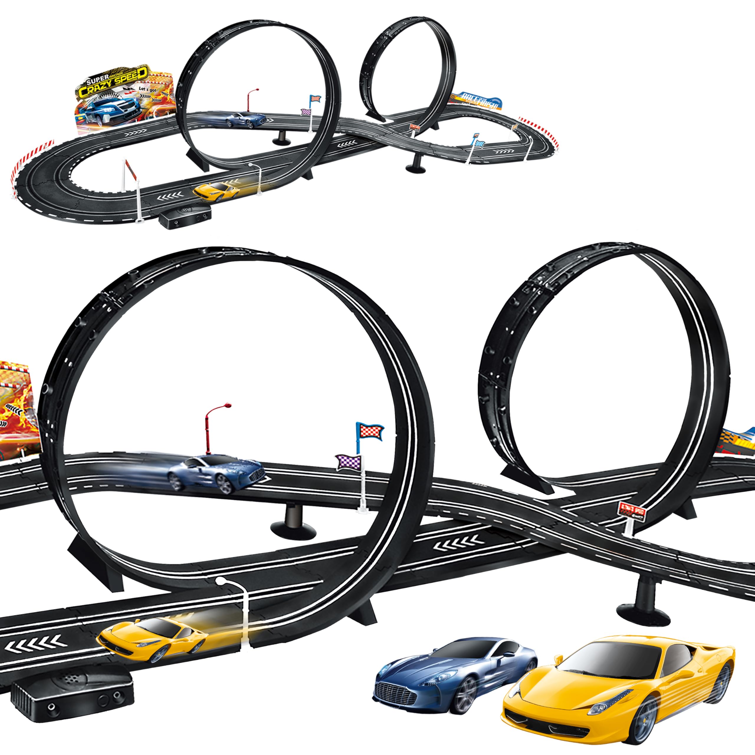 Kids Toy-Electric Powered Slot Car Race Track Set Boys Toys for 6 7 8-12 Years Old Boy Girl Best Gifts