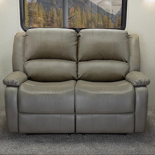 Miniatura 109 de RecPro Charles Collection sofá doble de 67 pulgadas con respaldo reclinable para caravana o cámper, mueble, sillón doble