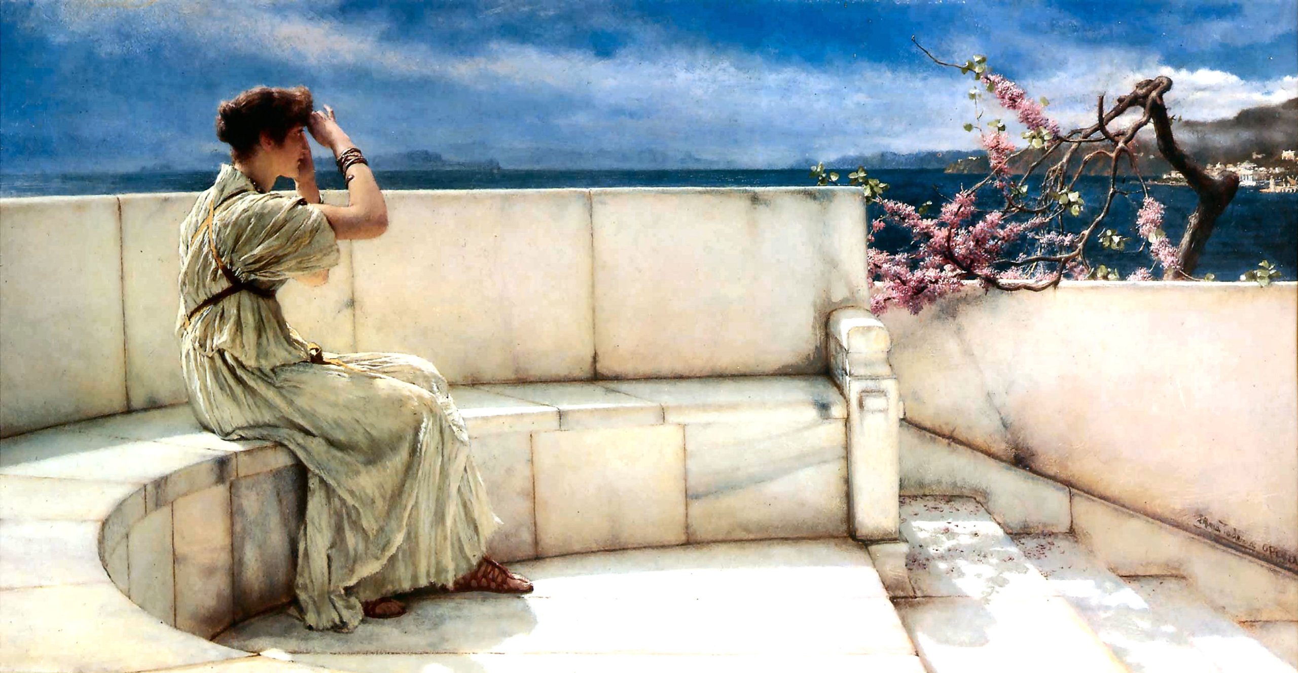 アート・デザイン・音楽 SIR LAWRENCE ALMA TADEMA 102 Expectations 1885 Sir Lawrence Alma-Tadema Art Print/Poster