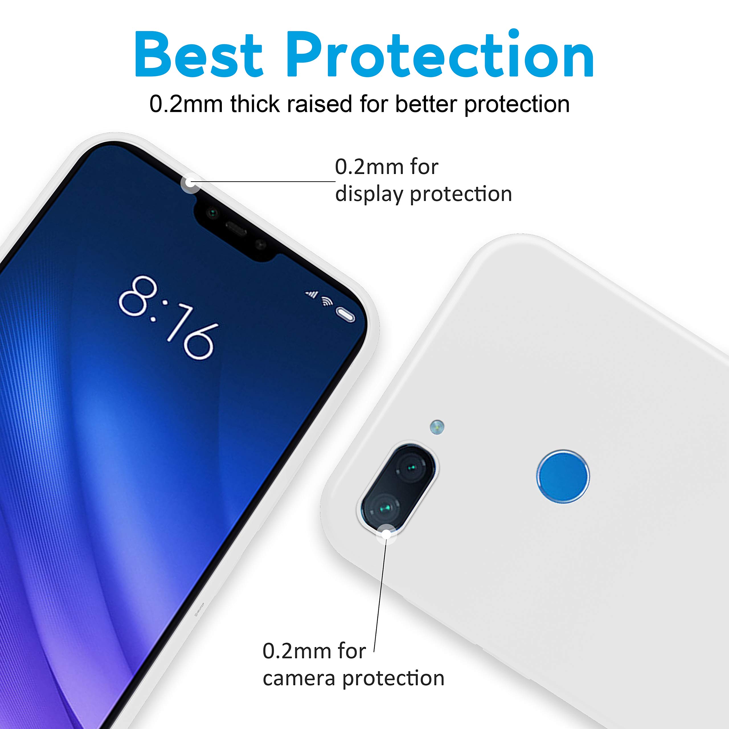 N NEWTOP Cover Compatibile per Xiaomi Mi 8 Lite, Custodia TPU Soft Gel Silicone Ultra Slim Sottile Flessibile Case Posteriore Protettiva (Rosso