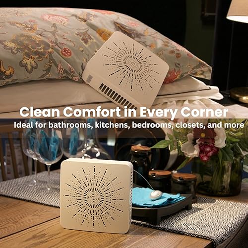 Miniatura 7 de Purificador de aire y ventilador portátil de escritorio con filtro HEPA, aroma e ionizador, compacto pero potente limpiador de aire de 3 velocidades