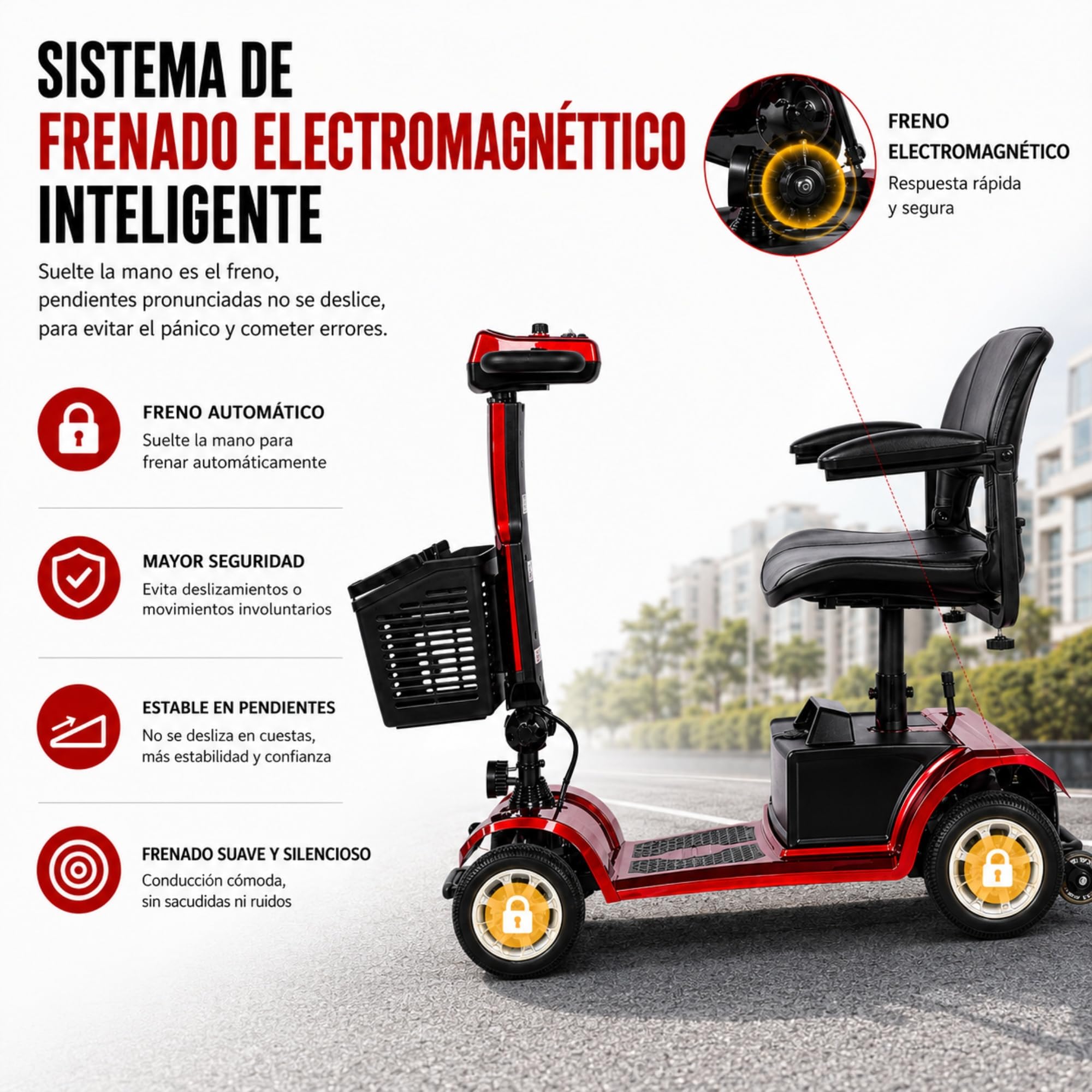 Scooter de movilidad eléctrica plegable para personas con movilidad reducida (Amperio-hora, 12)