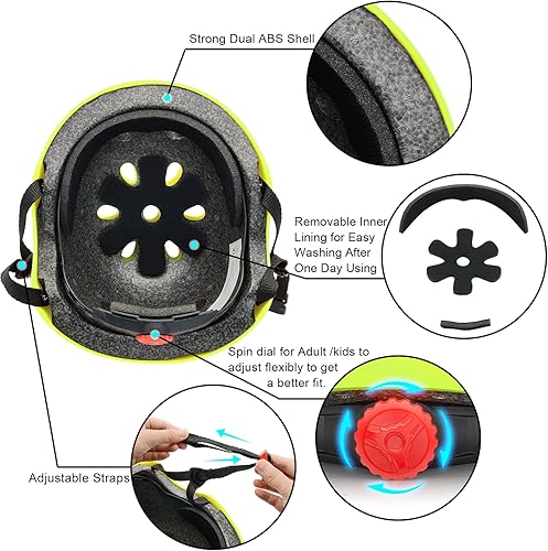 Miniatura 5 de Casco de patineta, casco de bicicleta para niños, jóvenes y adultos, certificado CPSC, ajustable para patineta multideporte, patinaje, ciclismo,